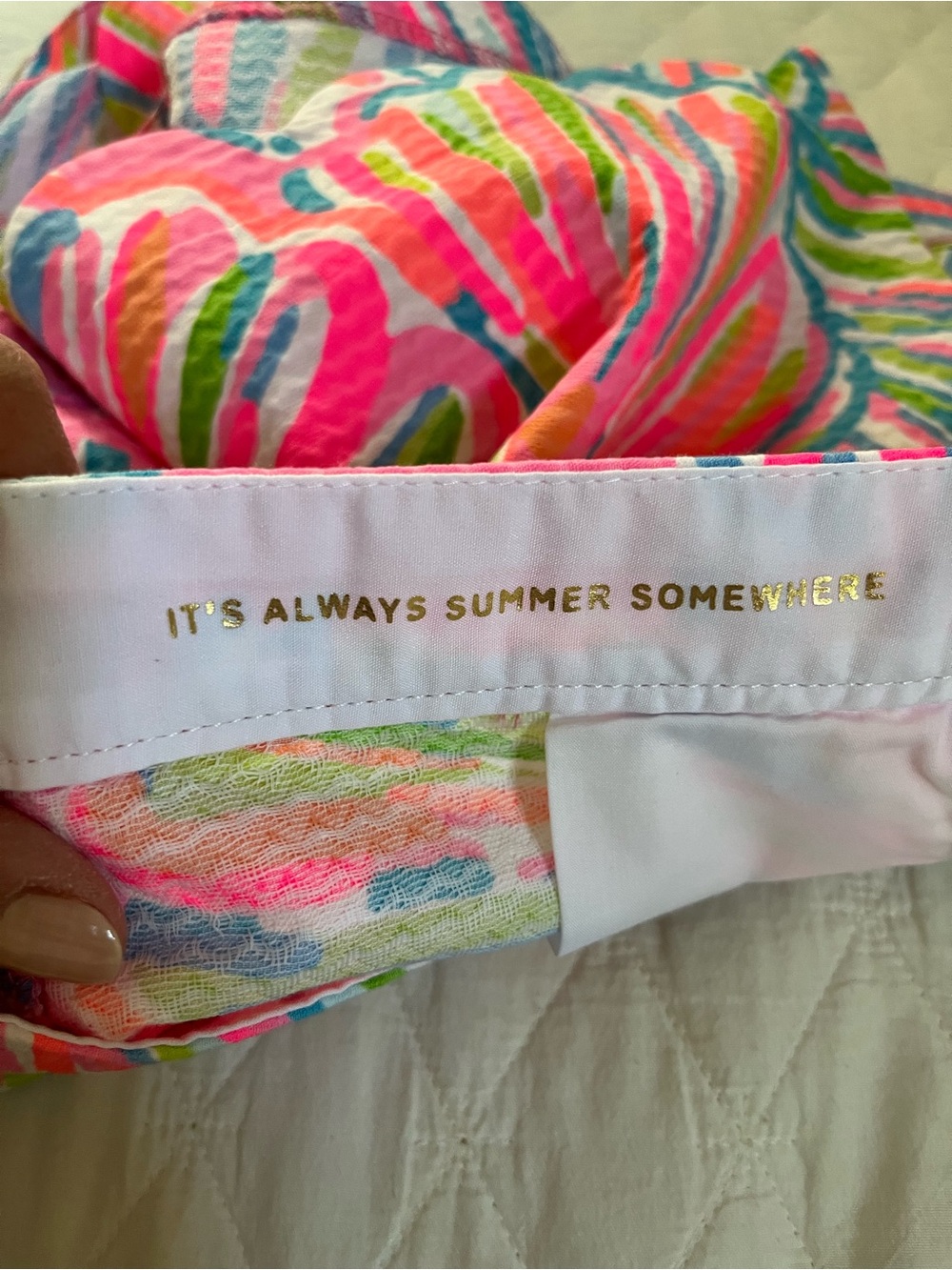 Lilly Pulitzer Pink Tropical Scallop Hem Women's Shorts - Picture 3 of 11